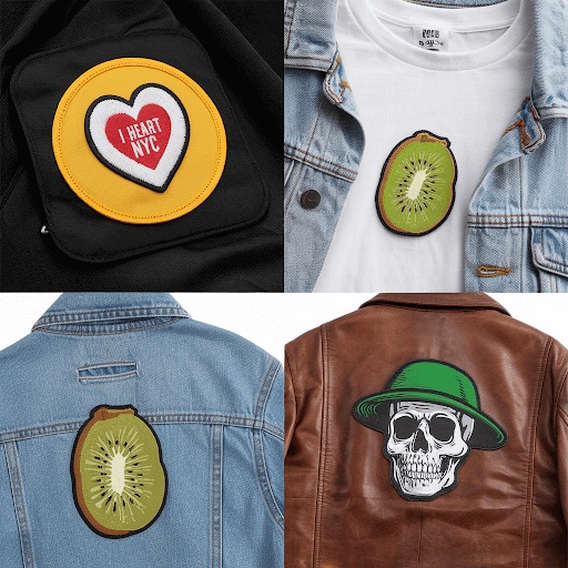 Custom patches applied on various fabrics