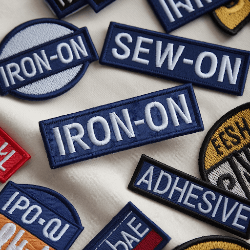 Various custom patches with different types of backing