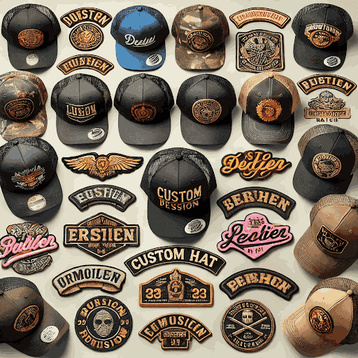 Collection-of-various customs-hat-patches