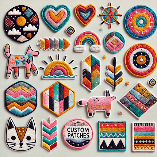 A collection of colorful patches