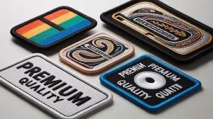  A visual with different woven patches placed. 