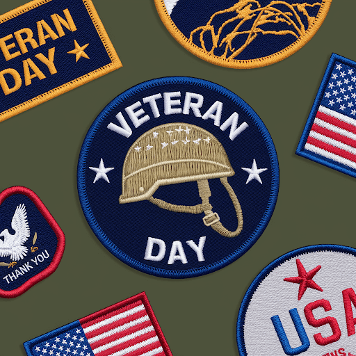 Various custom patches for Veteran’s Day