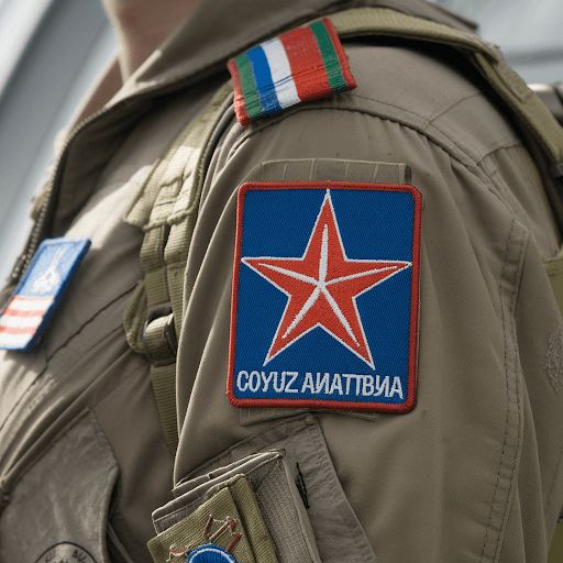Custom patch ironed on an aviation costume