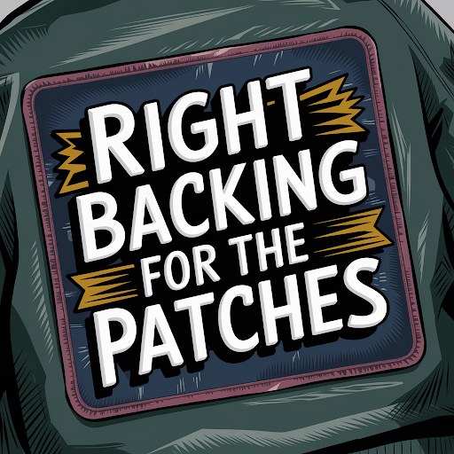 a patch on a jacket with the text Right Backing for the patches