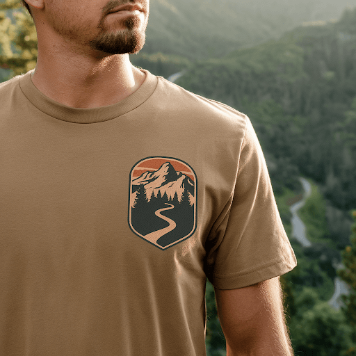 a t shirt with Custom Patch on it