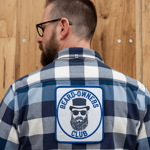 Beard Owners Club Patch on shirt