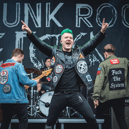 Rock band with Punk Rock Patches on their jackets