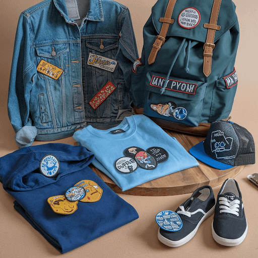 various items with iron on patches