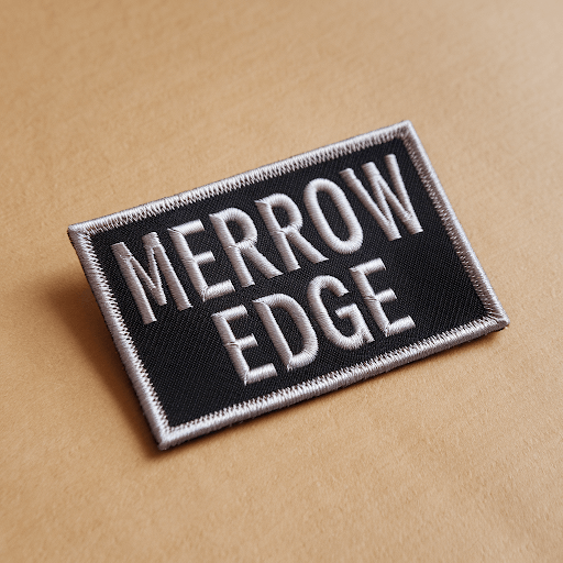A custom patch with the text Merrow Edge