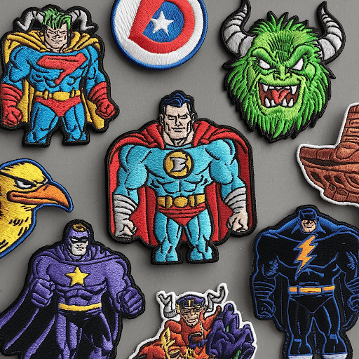 custom superhero patches with a diverse range of animated superheroes