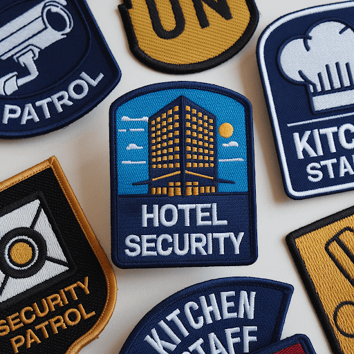 Custom uniform patches in the hospitality and security industries