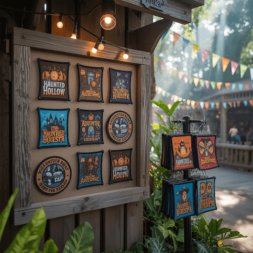 A vibrant display of custom-designed patches