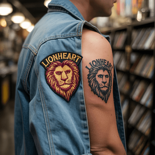 Subtle differences between a custom embroidered patch and a traditional tattoo