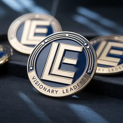 A set of custom pins, designed for leaders, executives, and stakeholders