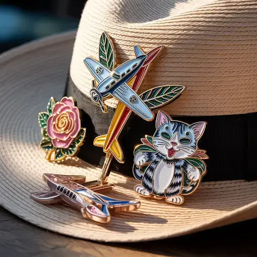 collection of custom hat pins