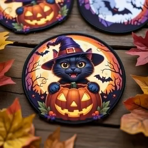 A vibrant halloween patch theme