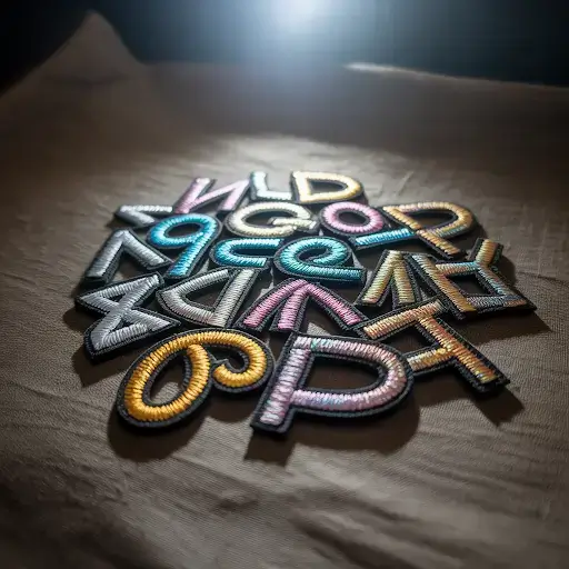 Collection of custom reflective letter patches