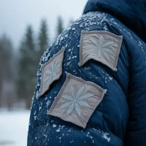 Custom patches detaching from a jacket in cold temperature