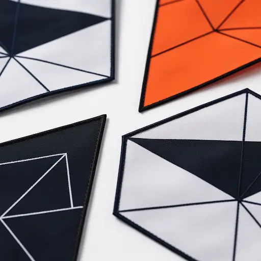 Geometric custom patch designs with precise edge definitions