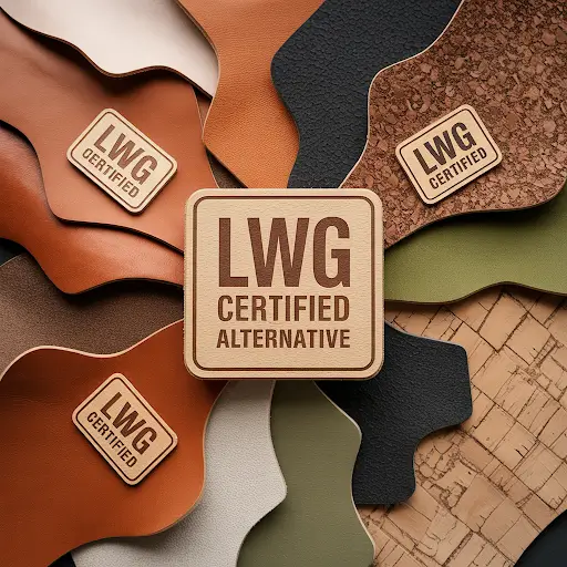 LWG-certified leather and vegan alternatives custom leather patches