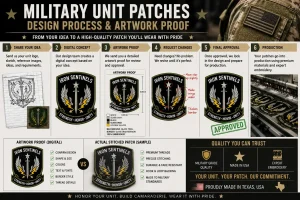 Military unit patches design process and artwork proof